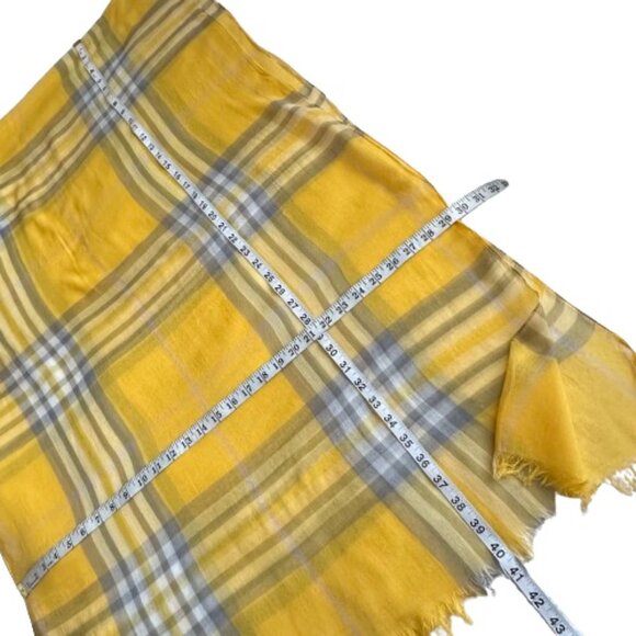 Unknown Brand OS Yellow/Gray/Tan Color Mega Check Soft Woven Wrap/Coverup/Scarf - Picture 14 of 15